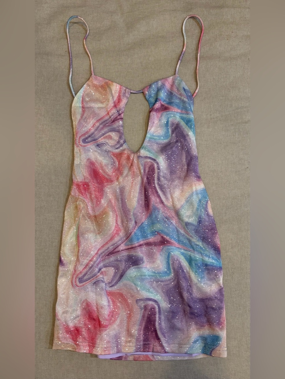 Shiny multicolor mini dress